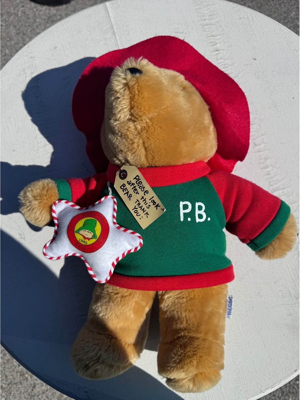 Vintage 1995 Paddington Bear Sears Kids Gifts 18” Plush Christmas Holiday P.B.